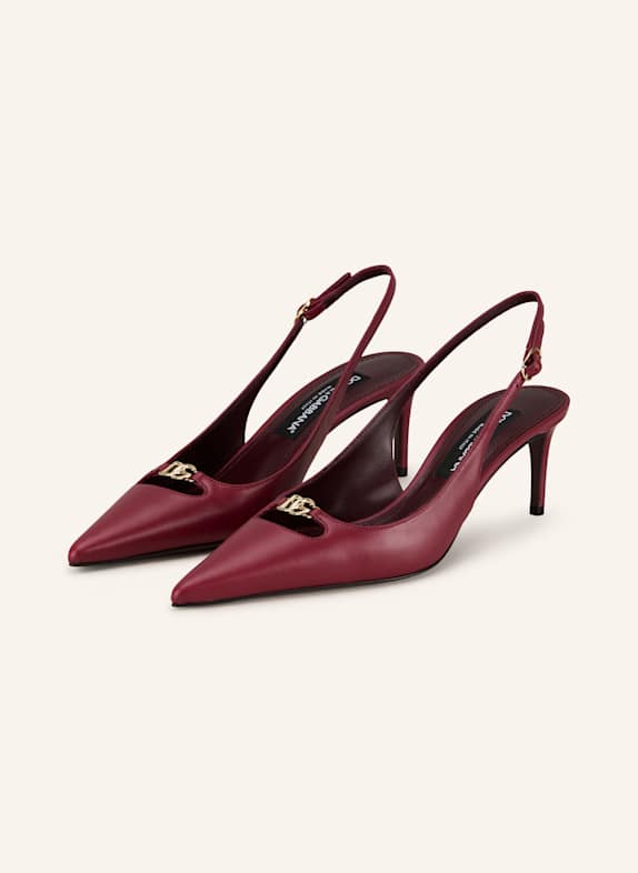 DOLCE & GABBANA Slingback pumps DARK RED