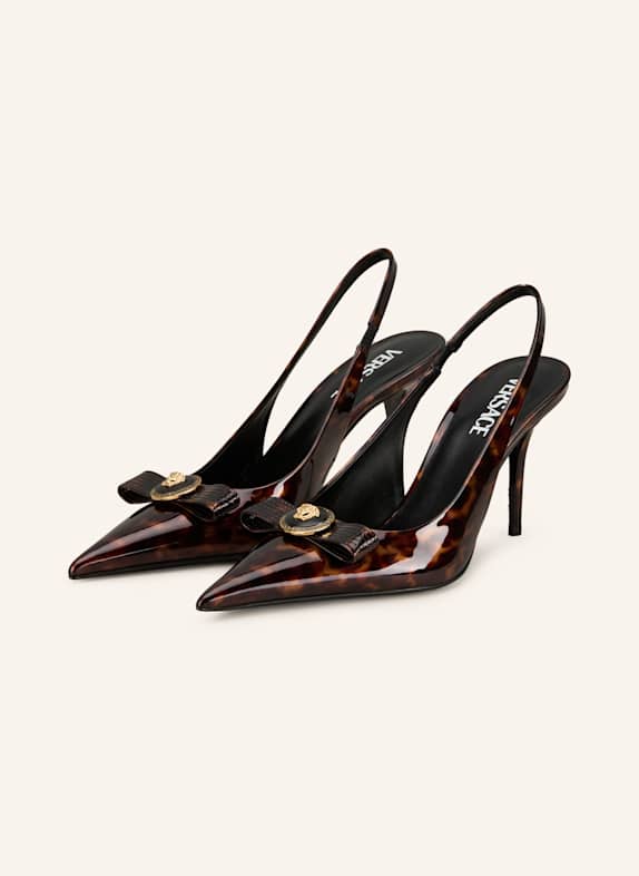 VERSACE Slingback pumps BROWN/ DARK BROWN
