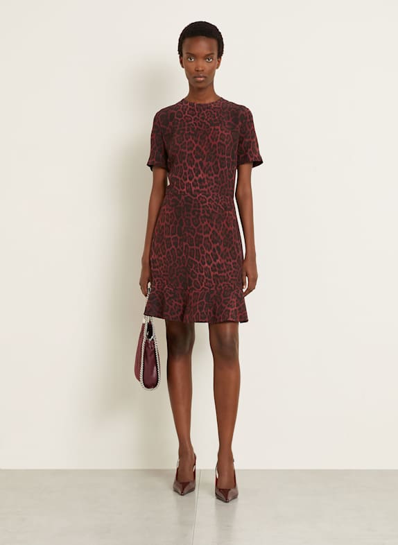 STELLA McCARTNEY Silk dress DARK RED/ BLACK