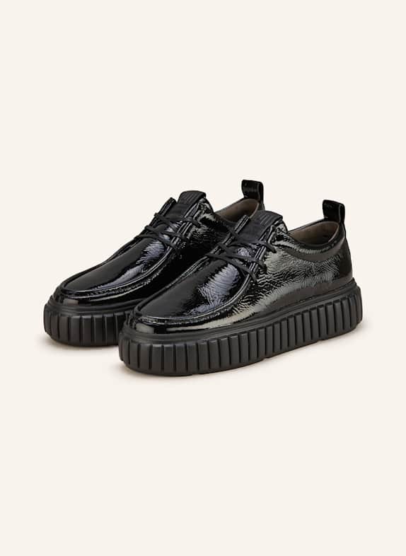 KENNEL & SCHMENGER Lakierowane buty sznurowane ZAP CZARNY