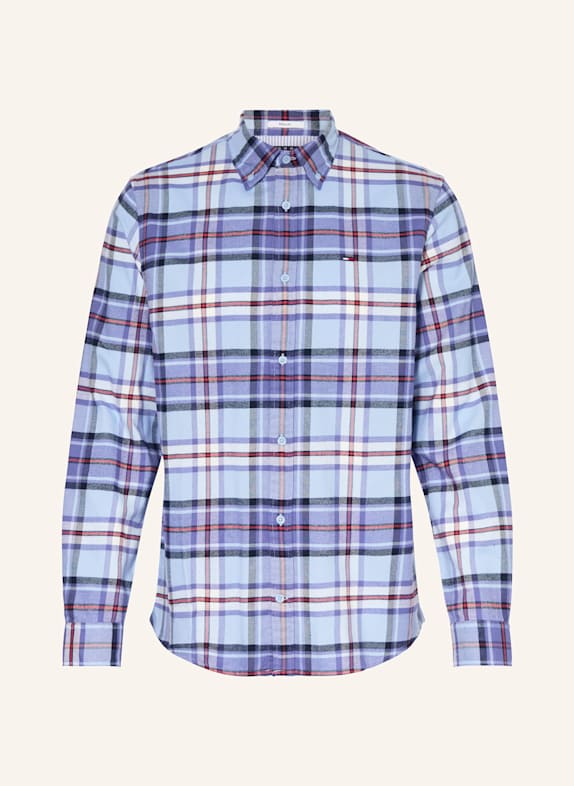 TOMMY JEANS Flanellhemd Regular Fit HELLBLAU/ BLAU/ PINK