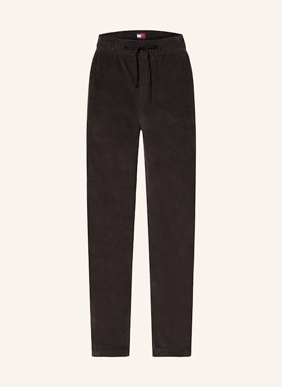 TOMMY JEANS Corduroy Trousers ISAAC in jogger style Slim Fit BLACK
