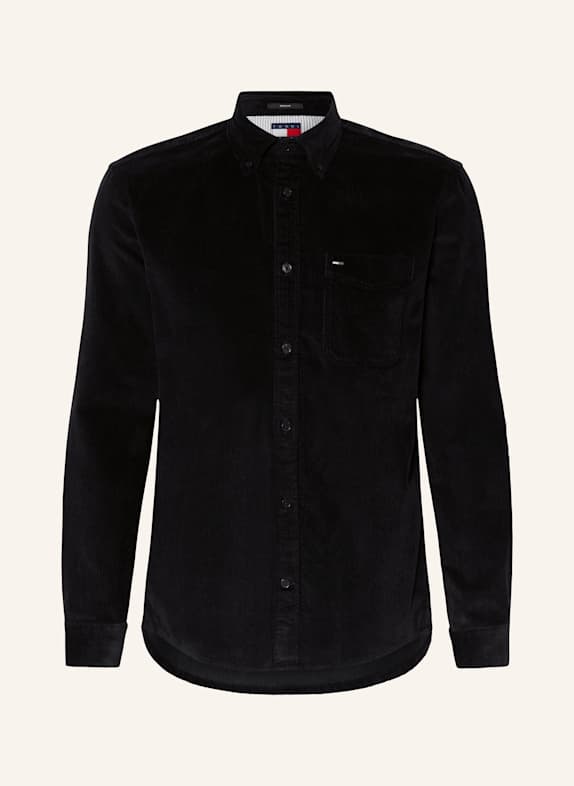 TOMMY JEANS Cordhemd Regular Fit SCHWARZ