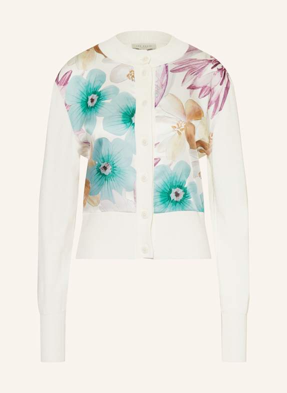 TED BAKER Strickjacke VARRLA im Materialmix ECRU / TÜRKIS