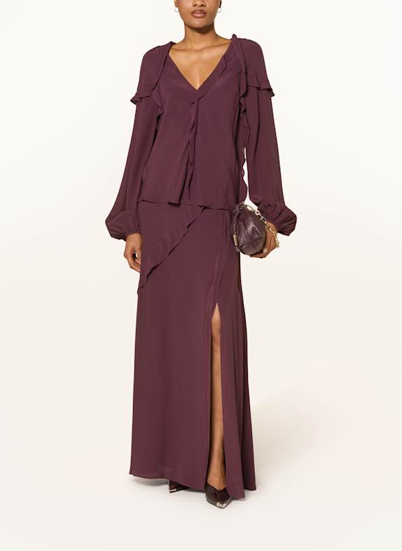 TED BAKER Rok TYLDA met volants DONKERROOD