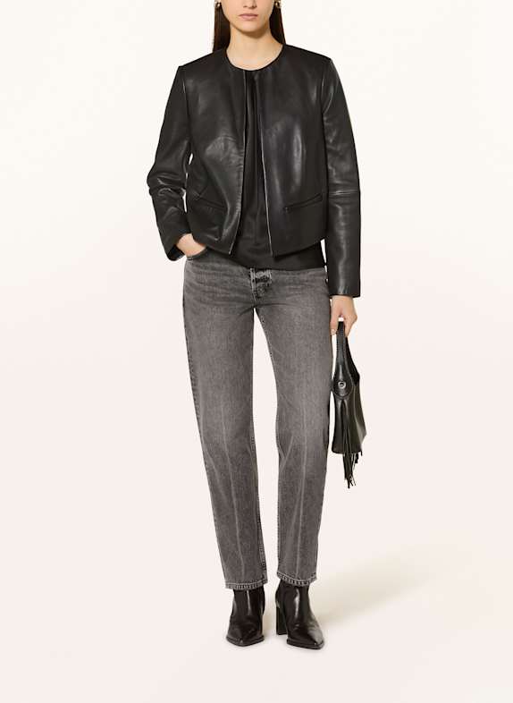 TED BAKER Lederjacke QUENTIA SCHWARZ