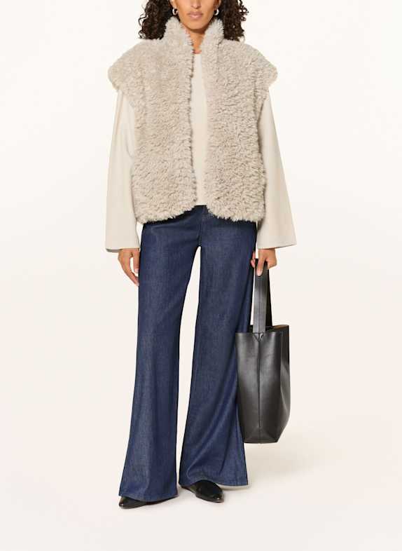 RINO & PELLE Kamizelka ze sztucznego futra KREMOWY