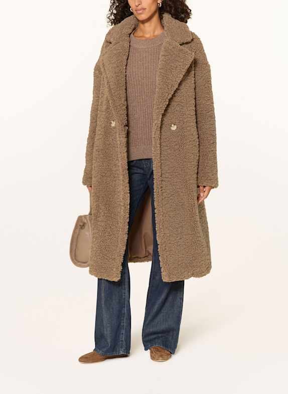 RINO & PELLE Teddyfell-Mantel TAUPE