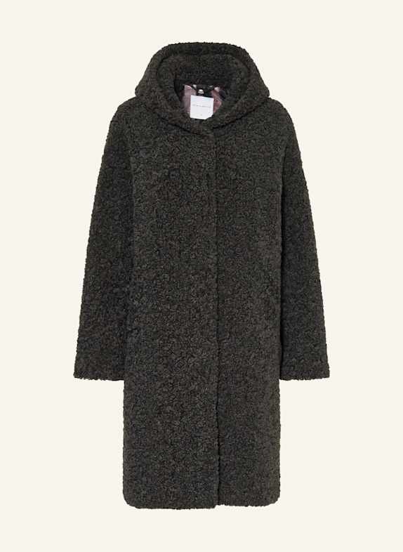 RINO & PELLE Teddyfell-Mantel SCHWARZ