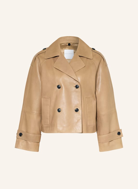 RINO & PELLE Cropped-Trenchcoat aus Leder HELLBRAUN