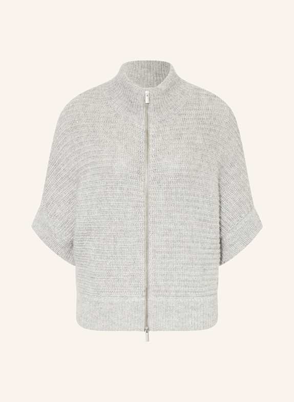 PESERICO Strickjacke mit 3/4-Arm und Pailletten HELLGRAU