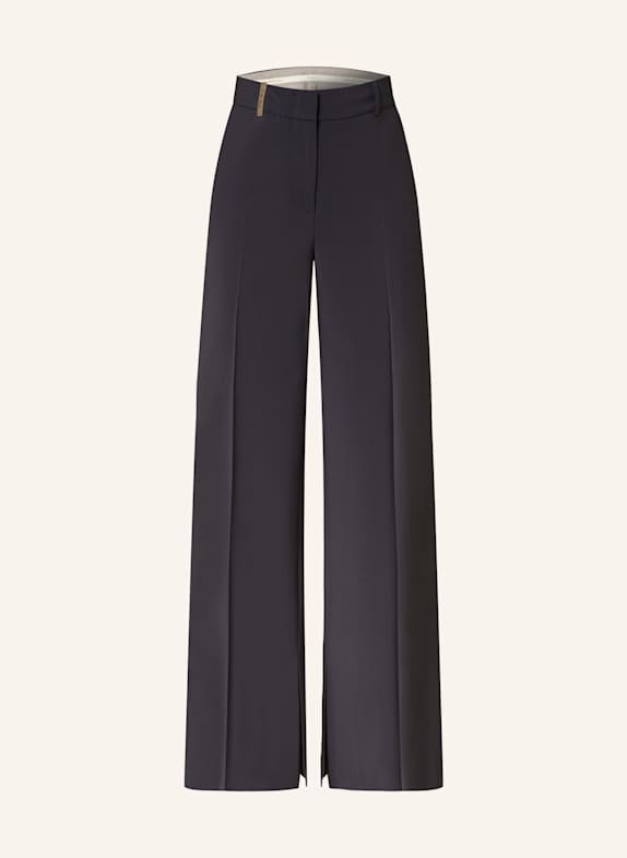 PESERICO Wide leg trousers DARK BLUE
