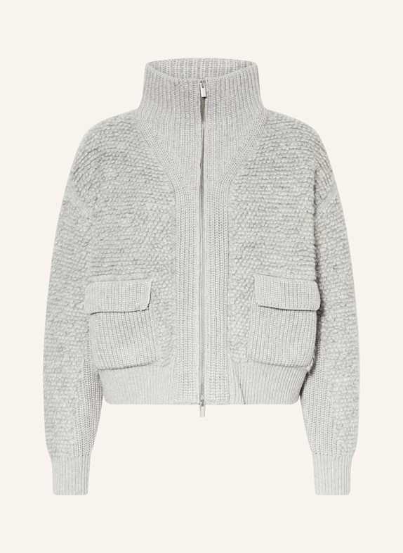 PESERICO Strickjacke mit Glitzergarn HELLGRAU