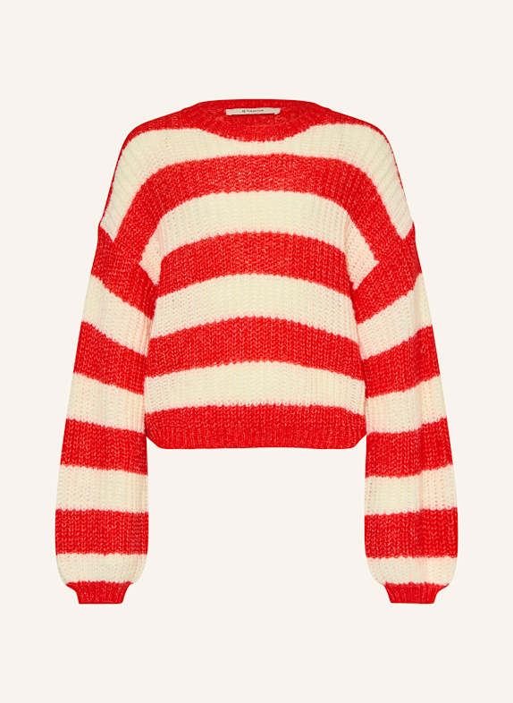 GARCIA Oversized-Pullover ROT/ WEISS