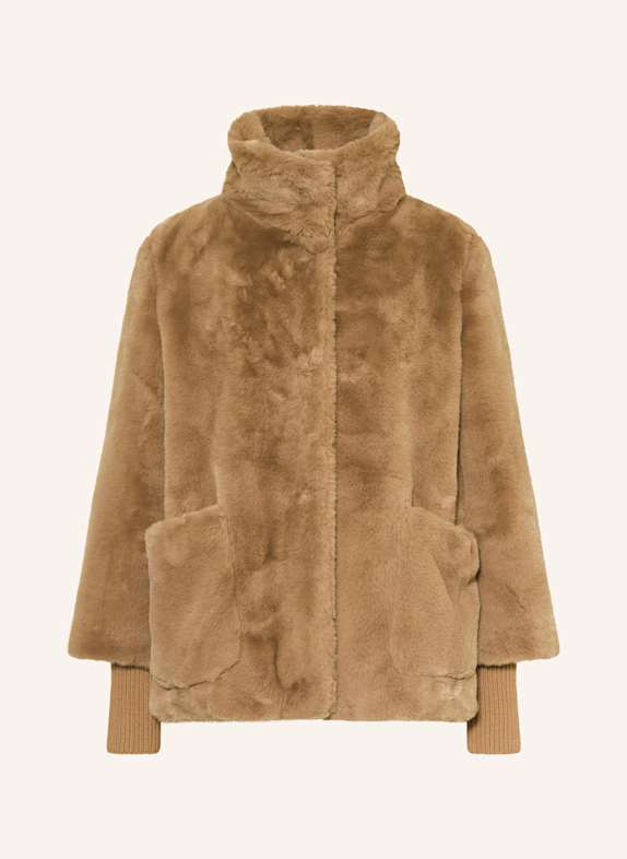 s.Oliver BLACK LABEL Veste en fourrure synthétique MARRON CLAIR