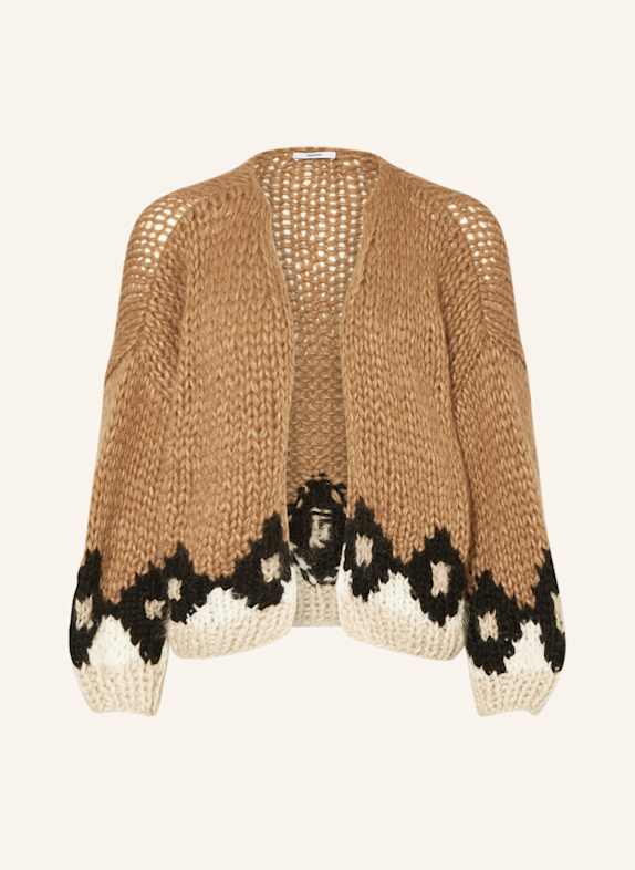 MAIAMI Housse tricotée en alpaga MARRON / NOIR / NUDE