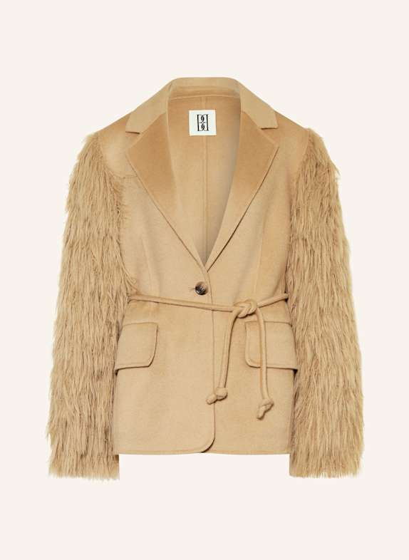 BY MALENE BIRGER Veste avec fourrure synthétique MARRON CLAIR