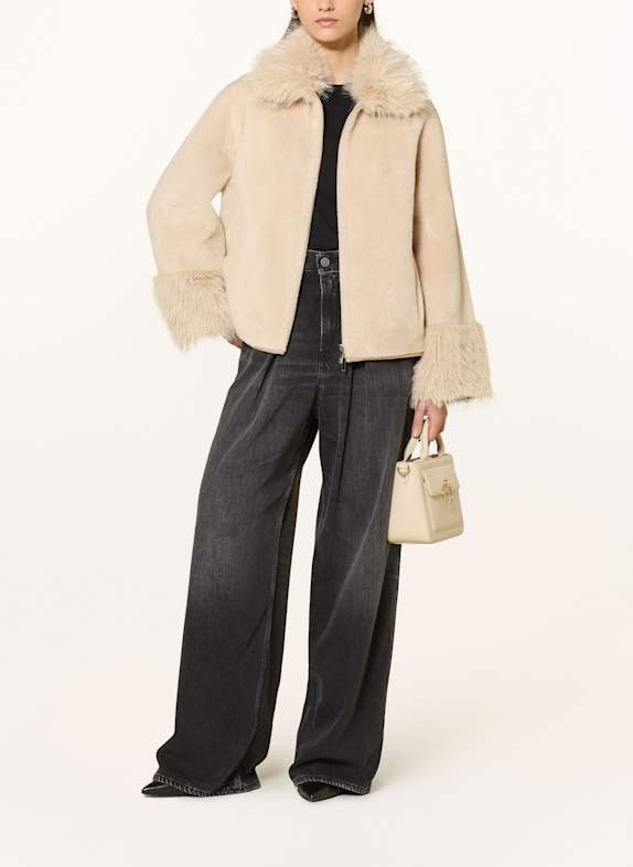 MRS & HUGS Kunstpelz-Jacke CREME