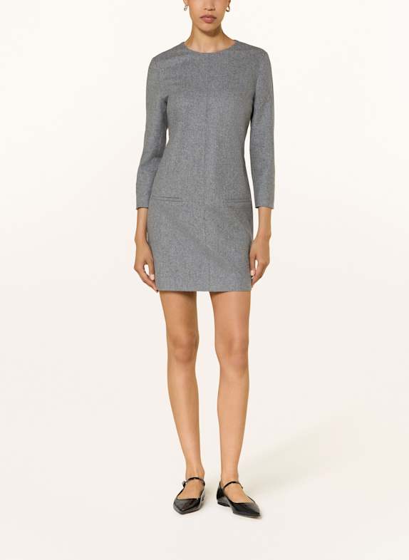 BOSS DINDERAN sheath dress with 3/4 sleeves GRAY