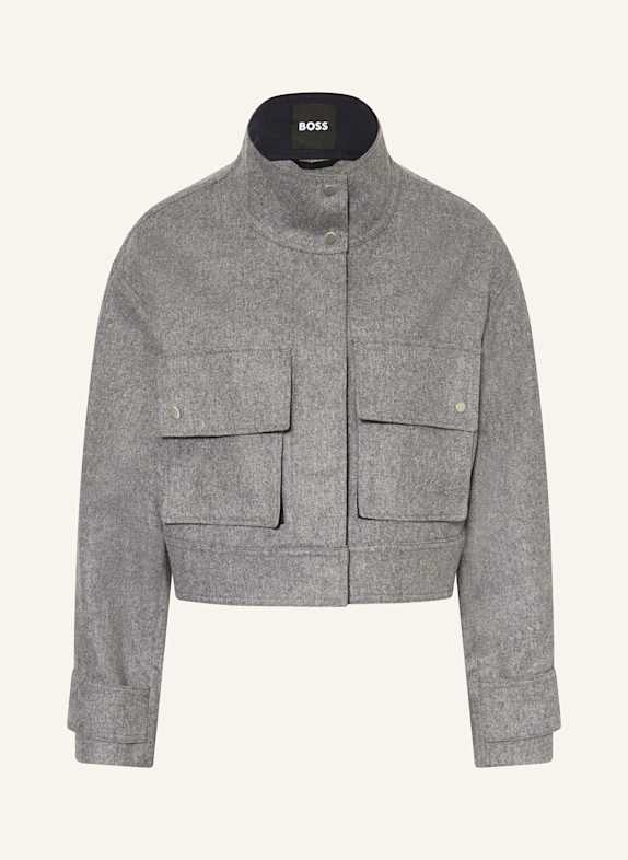 BOSS Kastenjacke JARDIA aus Flanell HELLGRAU