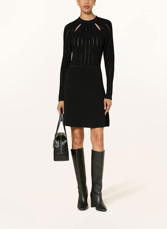BOSS Strickkleid FUCCIA mit Cut-outs SCHWARZ