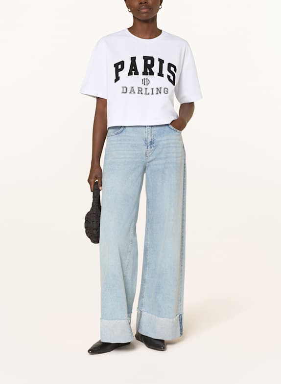 darling harbour T-Shirt mit Schmucksteinen WHITE