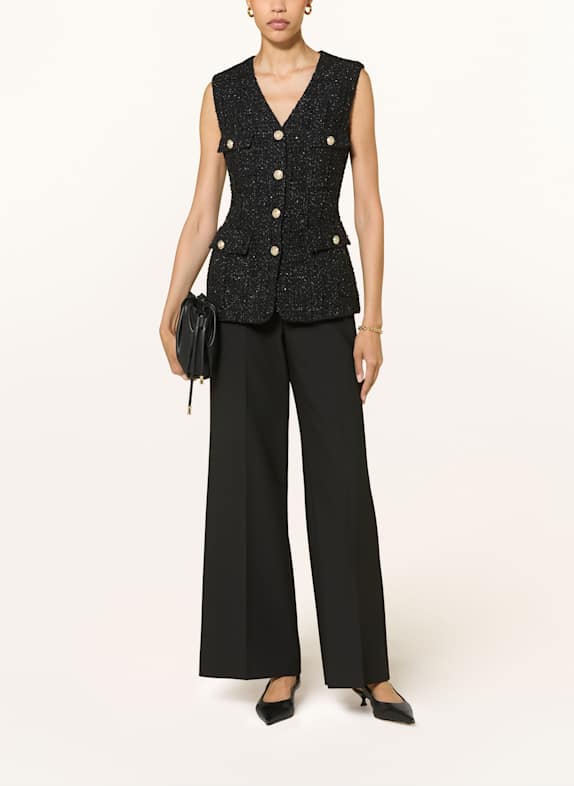 lilienfels Bouclé-Weste mit Glitzergarn und Pailletten SCHWARZ