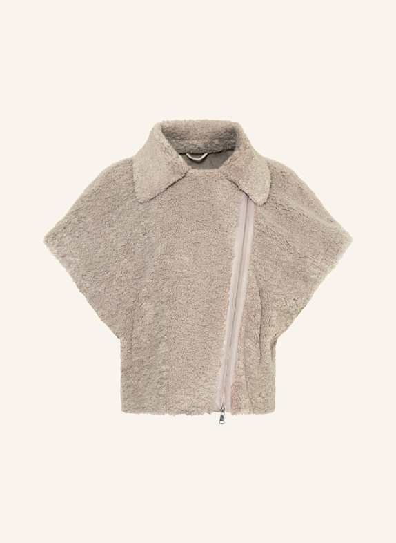 lilienfels Oversized-Weste aus Teddyfell TAUPE