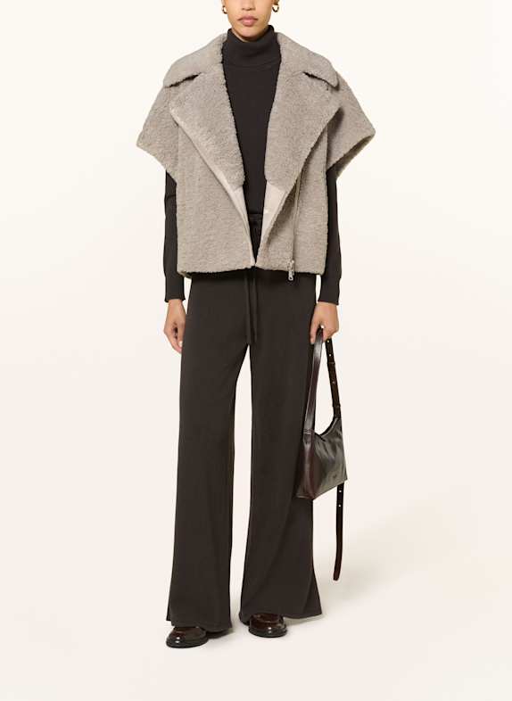 lilienfels Oversized-Weste aus Teddyfell TAUPE