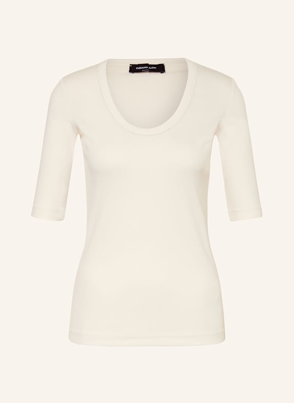 FABIANA FILIPPI T-Shirt mit Schmucksteinen CREME
