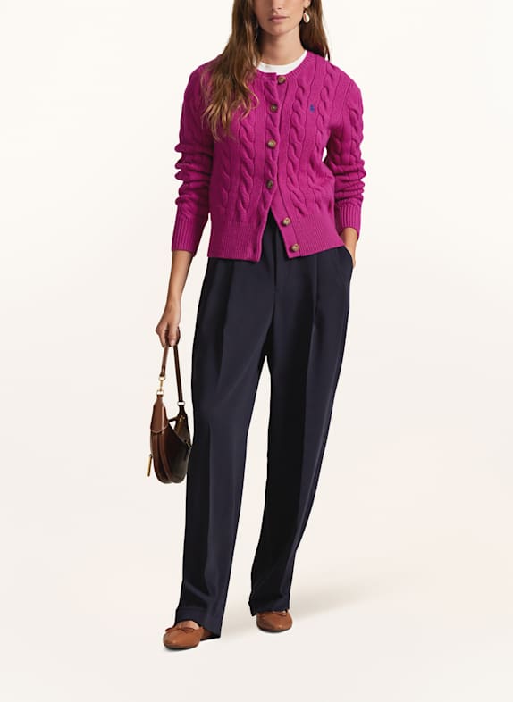 POLO RALPH LAUREN Pletený kardigan FUCHSIOVÁ