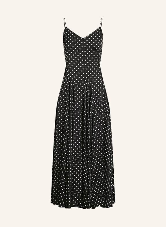 POLO RALPH LAUREN Satinkleid SCHWARZ/ WEISS
