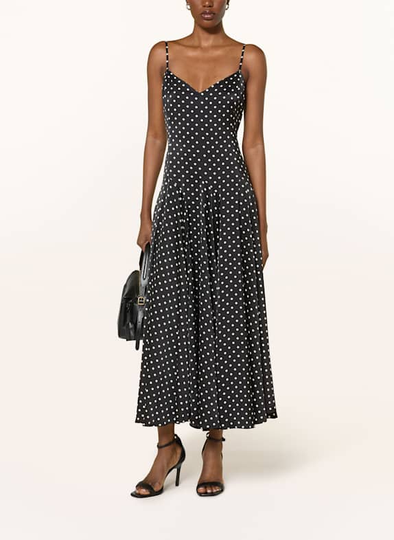 POLO RALPH LAUREN Satin dress BLACK/ WHITE