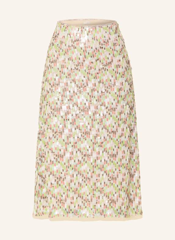 MILANO ITALY Shirt dress with linen CREAM/ LIGHT GREEN/ LIGHT RED