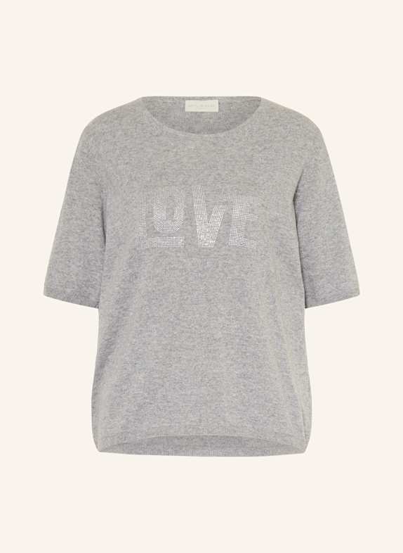MILANO ITALY Sweater with decorative gems GRAY