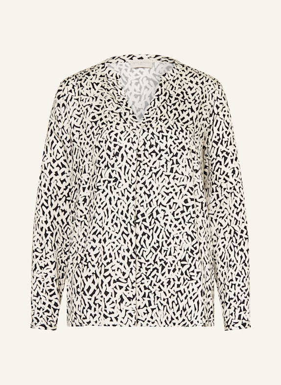 MILANO ITALY Blouse with ruffles BLACK/ CREAM