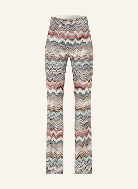 MISSONI Strickhose CREME/ BLAUGRAU/ DUNKELGRÜN