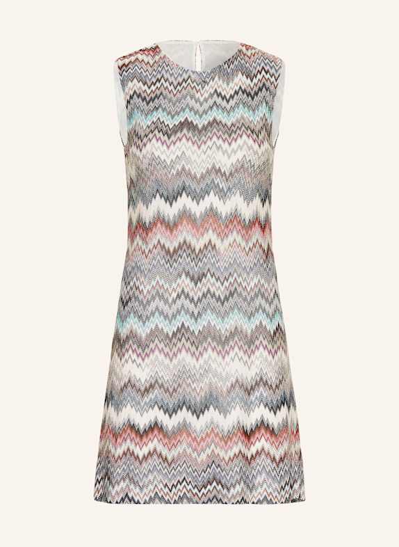 MISSONI Strickkleid ECRU/ BLAUGRAU/ DUNKELGRÜN