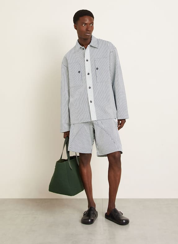 JW ANDERSON Overshirt WIT / DONKERBLAUW