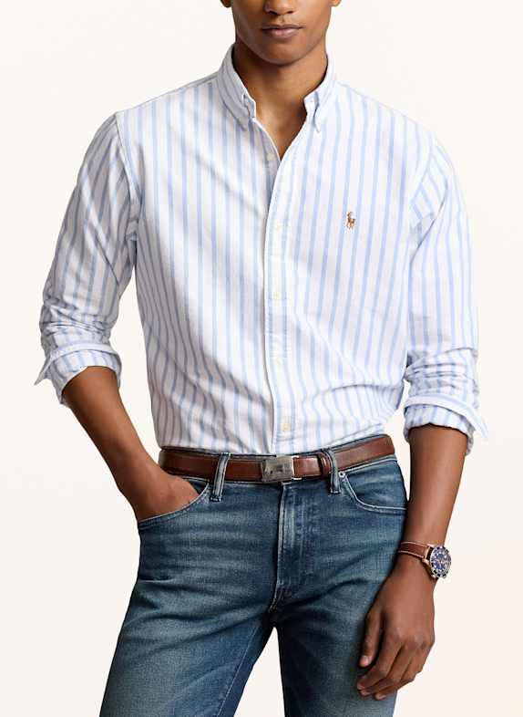 POLO RALPH LAUREN Oxford overhemd Slim Fit WIT / LICHTBLAUW