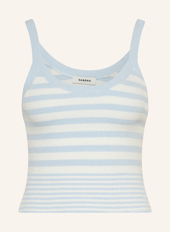 SANDRO Stricktop WEISS/ HELLBLAU