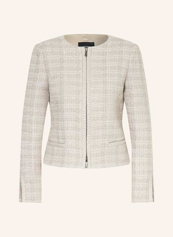 EMPORIO ARMANI Tweedowy blezer z cekinami BEŻOWY