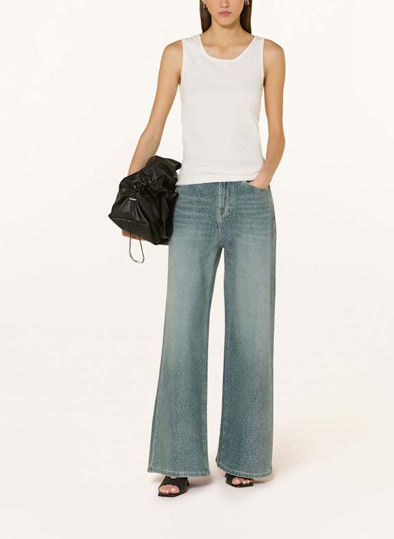 ELIAS RUMELIS Wide Leg Jeans KALEA SPARKLE met sierstenen 1161 sky grey blue