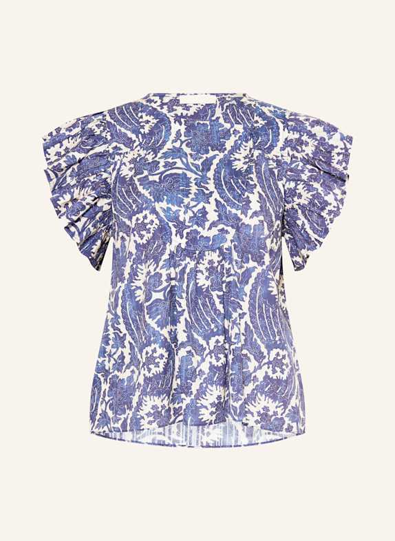 ULLA JOHNSON Blusenshirt SIENNA BLAU/ ECRU