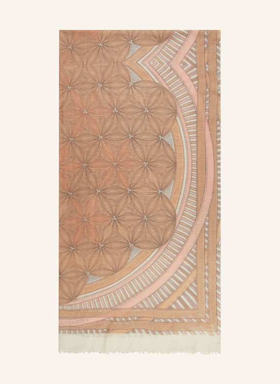 friendly hunting Cashmere-Schal CREME/ HELLORANGE/ HELLGRAU