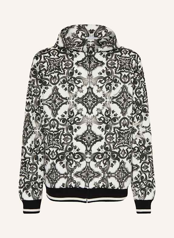 DOLCE & GABBANA Mikinová bunda BÍLÁ/ ČERNÁ