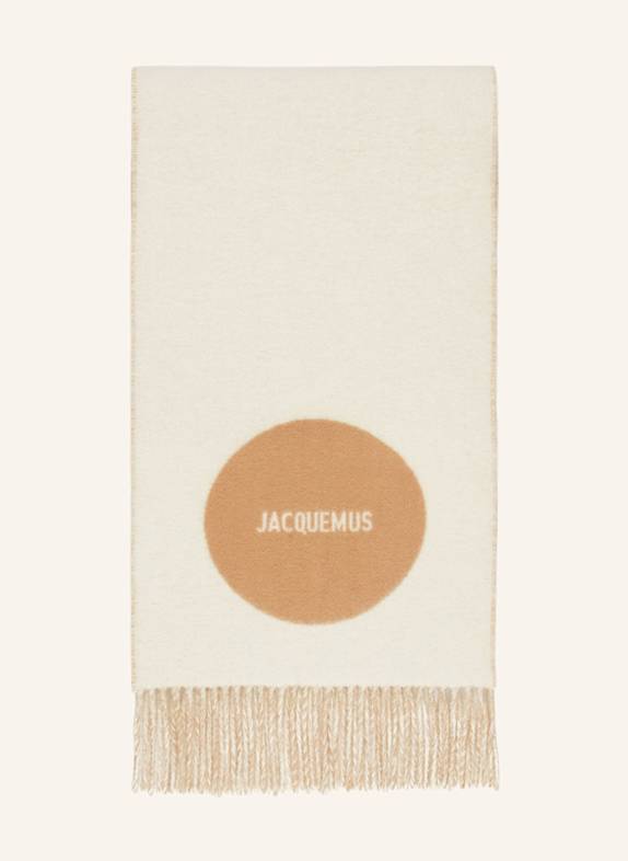 JACQUEMUS Schal LE CHARPE ROND CARRE CREME/ CAMEL