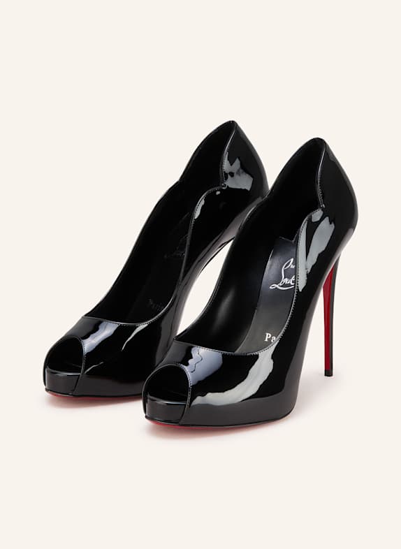 Christian Louboutin Lakované Peeptoes s otevřenou špičkou HOT CHICK ALTA 120 ČERNÁ