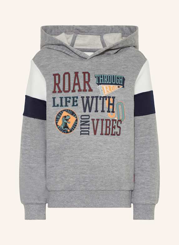 s.Oliver RED Mikina s kapucí ŠEDÁ / BÍLÁ / TMAVĚ MODRÁ