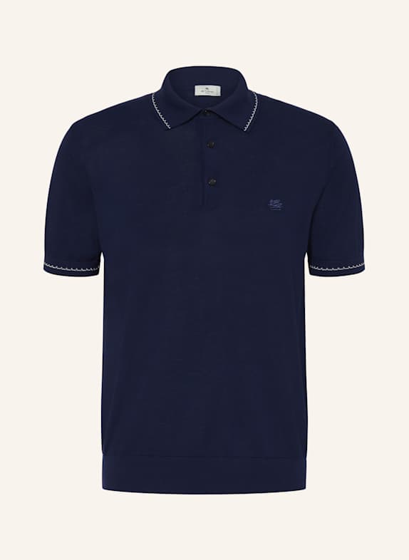 ETRO Strick-Poloshirt Regular Fit DUNKELBLAU